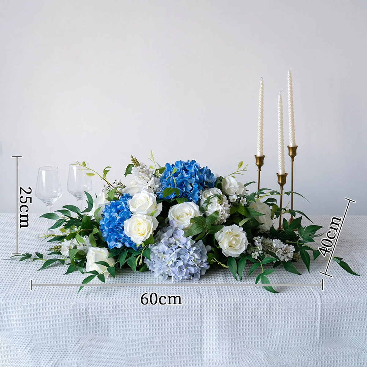 Blue & White Floral Table Arrangement – Wedding Table Decor