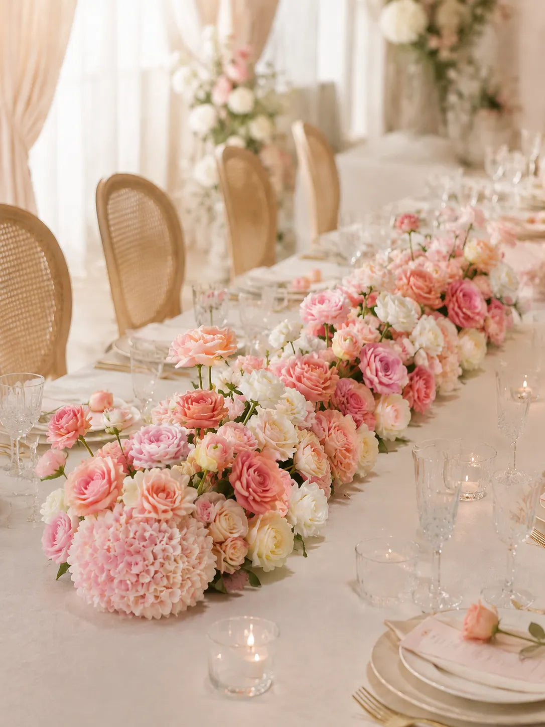 Blush Pink DIY Loose Artificial Flower Decor Kit – 75 Stems / Approx. 280 Flower Heads