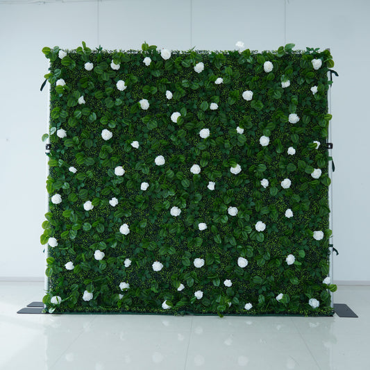 8x8 White Rose Flower Wall Backdrop – Modular Wedding & Event Decor