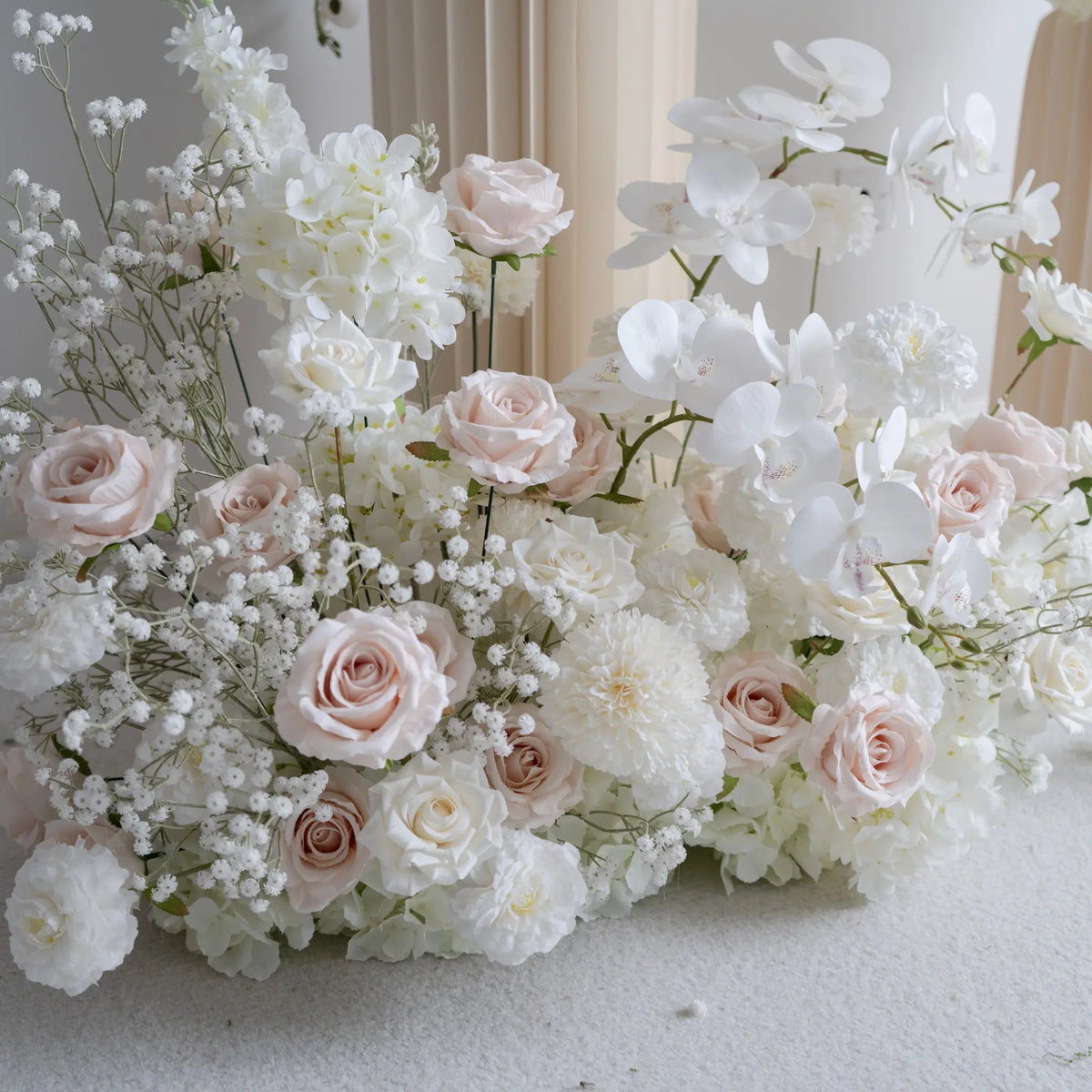 White Floral Row – Wedding Aisle Decor