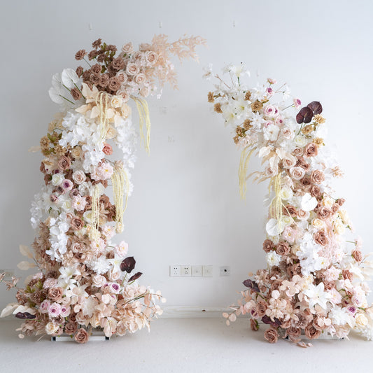 Floral Wedding Arch Combination Set for Ceremony & Reception – Bridal Backdrop Decoration