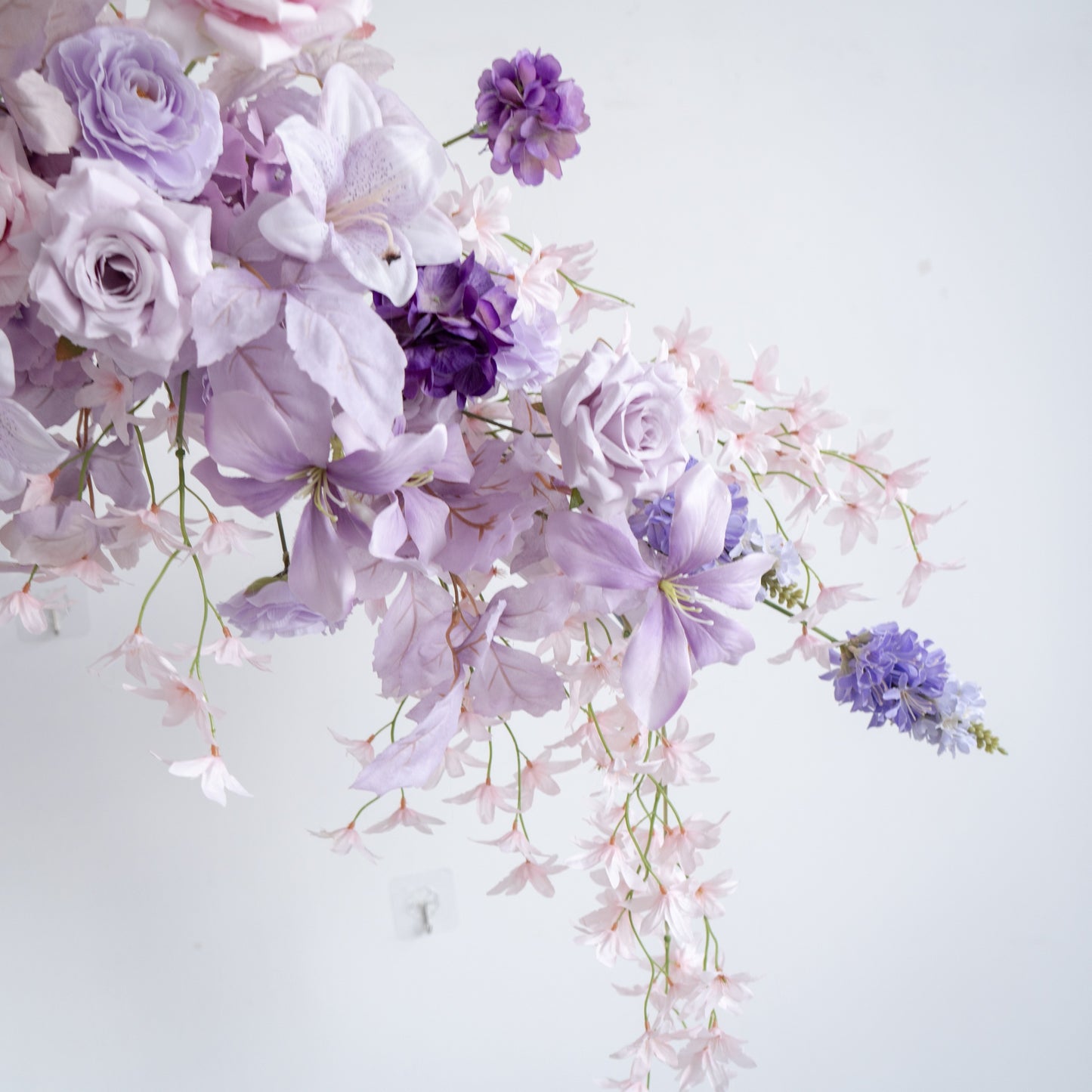 Purple Floral Horn Wedding Arch for Ceremony & Reception – Bridal Backdrop & Photo Zone Decoration
