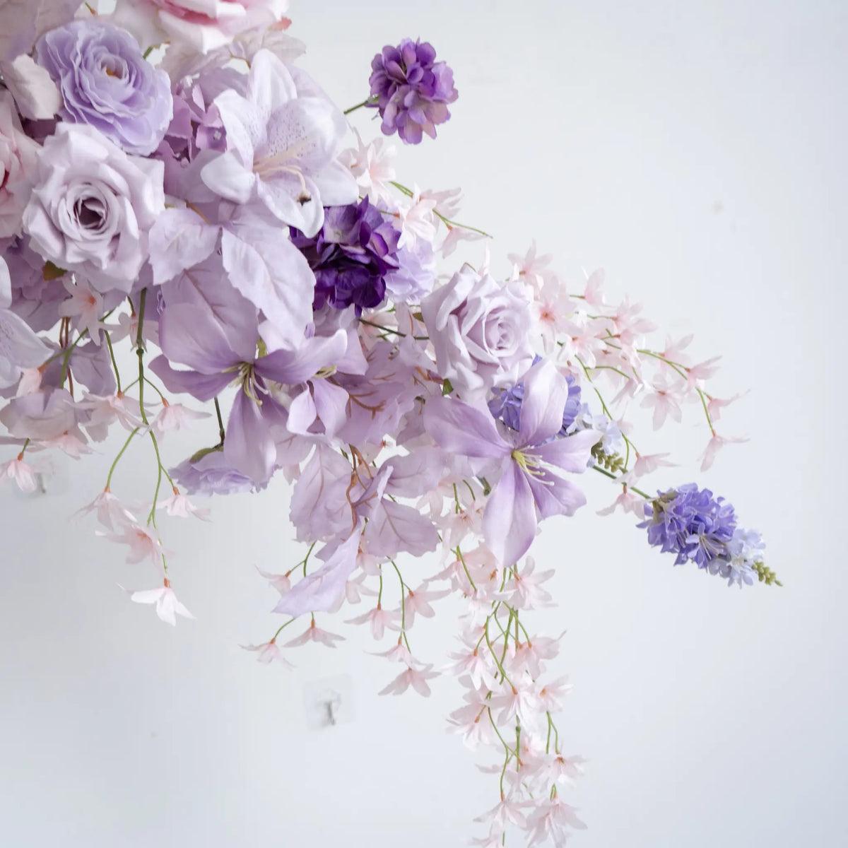 Purple Floral Horn Wedding Arch for Ceremony & Reception – Bridal Backdrop & Photo Zone Decoration