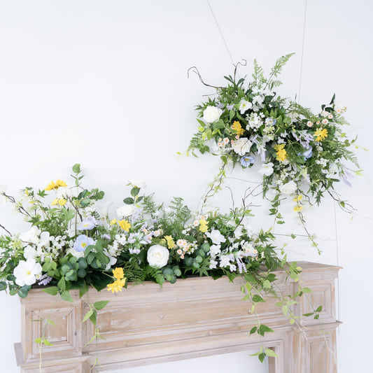 Composizione Floreale da Tavolo White Garden – Decorazione per Tavolo di Matrimonio