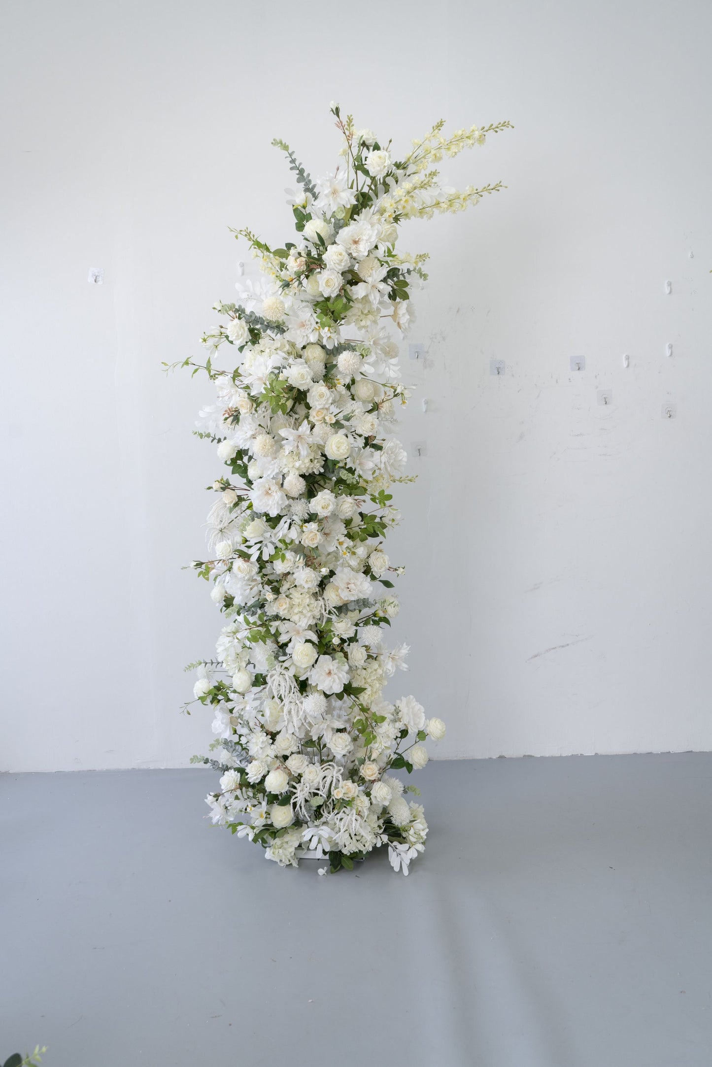 2-Piece Adjustable White Floral Wedding Arch Set (6–7 ft) – Easy DIY Backdrop
