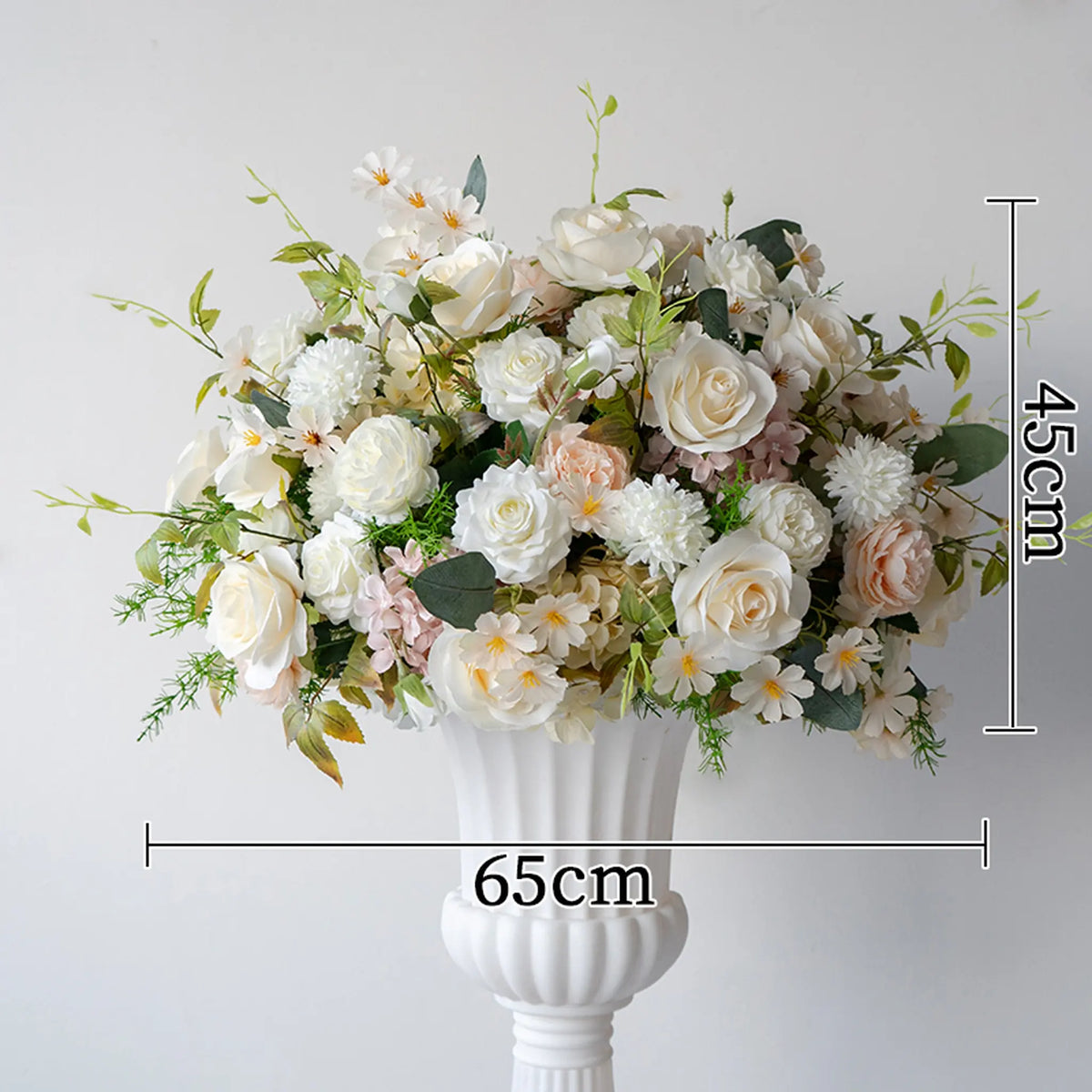 White & Champagne Floral Centerpiece ā Wedding Table Decor