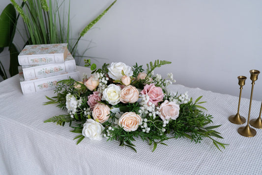 Blush Pink Floral Table Arrangement – Wedding Table Decor
