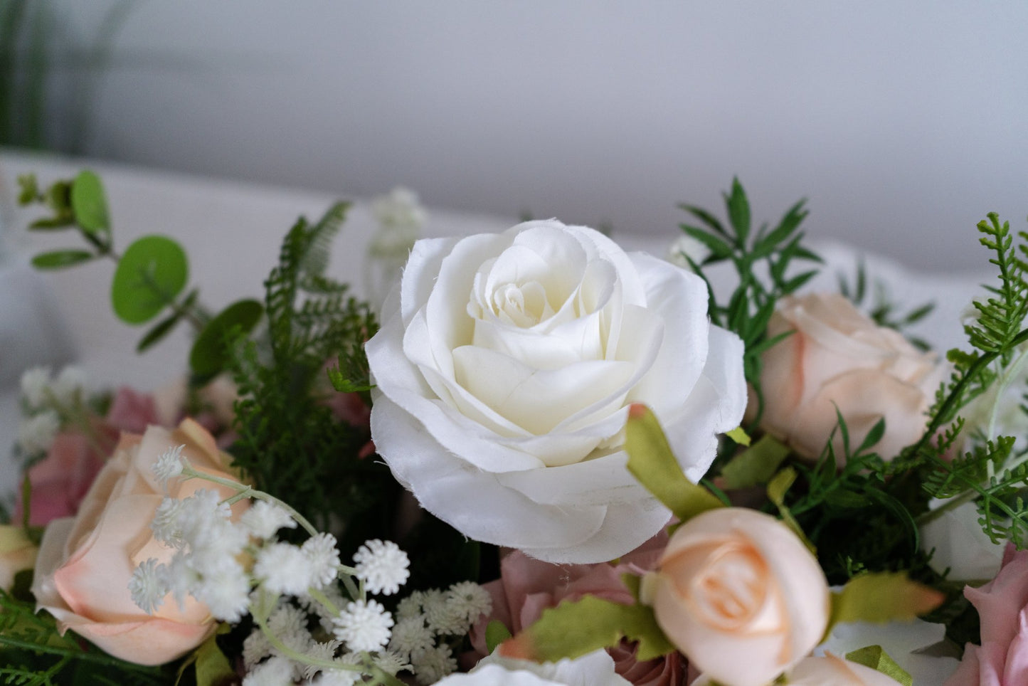 Blush Pink Floral Table Arrangement – Wedding Table Decor