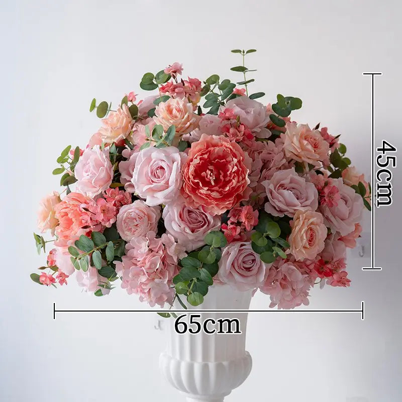 Pink & Coral Floral Centerpiece ā Wedding Table Decor