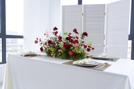 Red Floral Table Arrangement – Wedding Table Decor