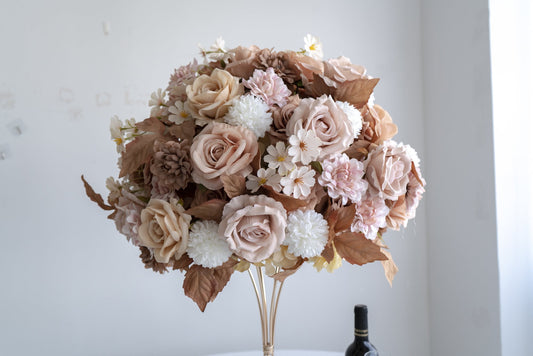 Champagne Floral Centerpiece – Wedding Table Decor