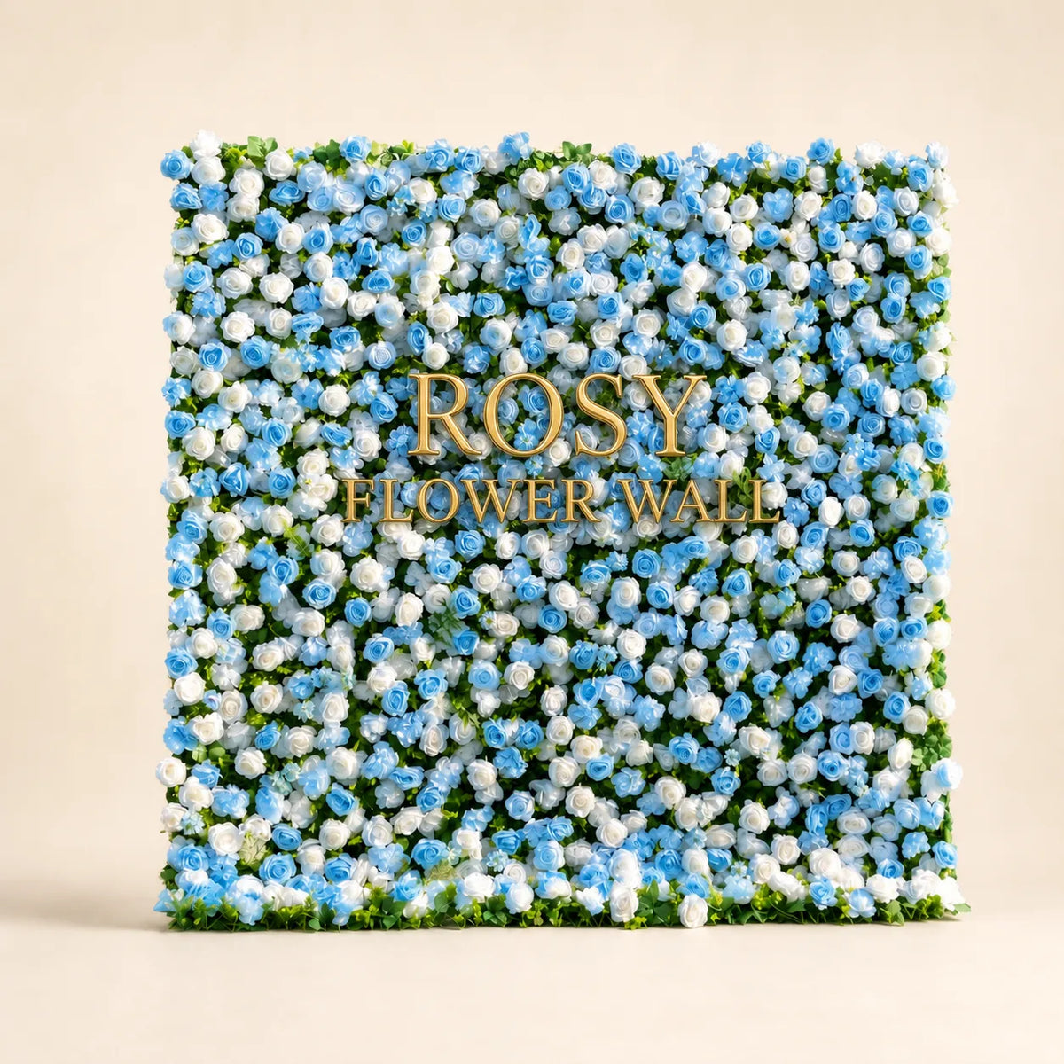 3D Blue & White Rose Flower Wall Backdrop - Rosy Flower Wall warm studio product image