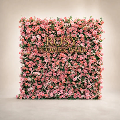 3D Light Red Rose Flower Wall Backdrop - Rosy Flower Wall warm studio product image