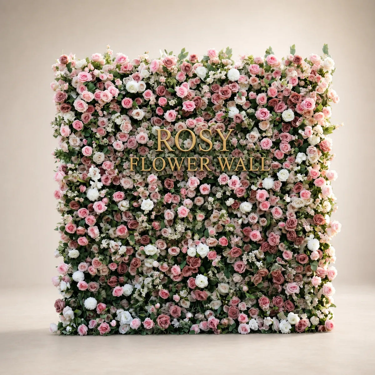 3D Pink & White Rose Flower Wall Backdrop - Rosy Flower Wall warm studio product image