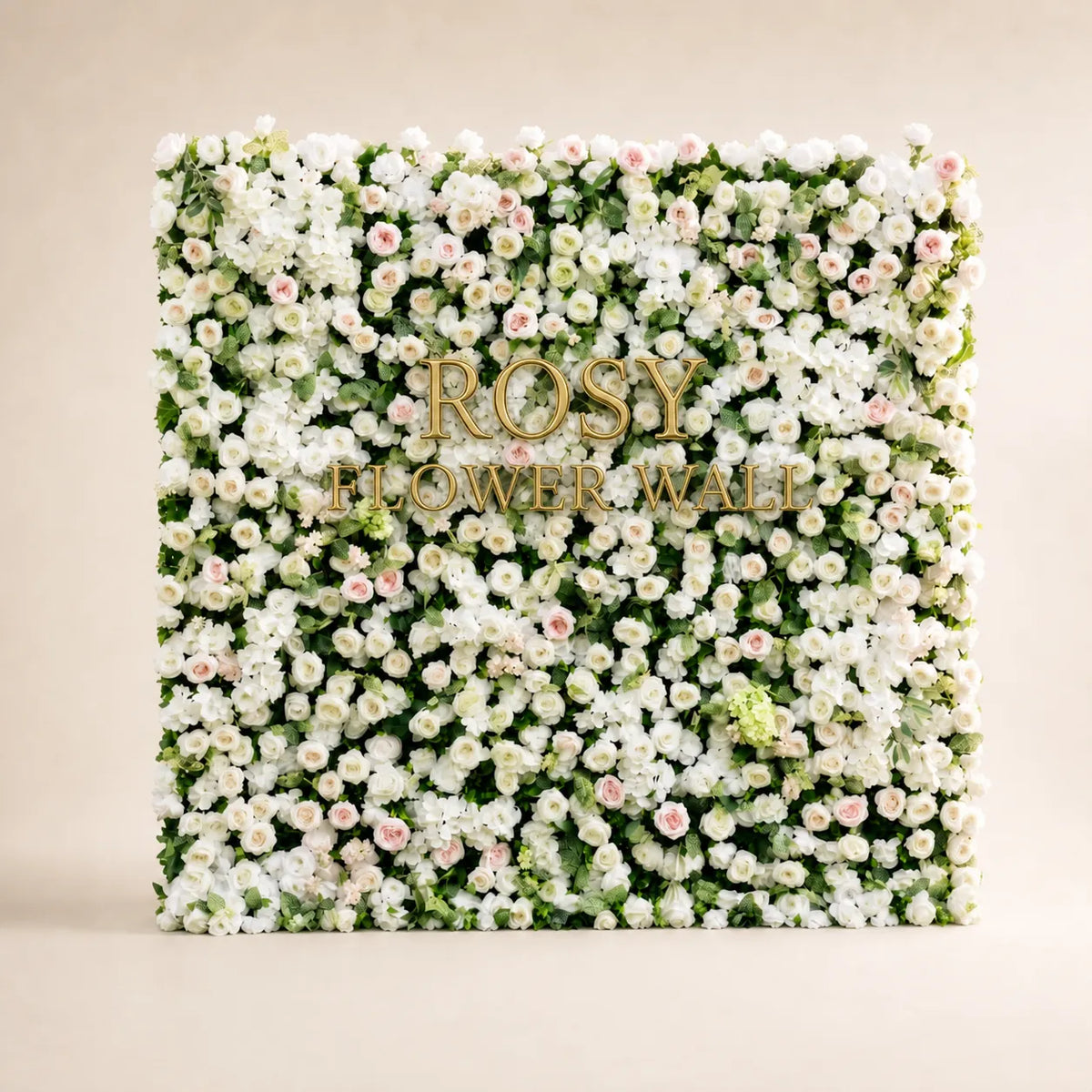 3D White Rose Flower Wall Backdrop - Rosy Flower Wall warm studio product image