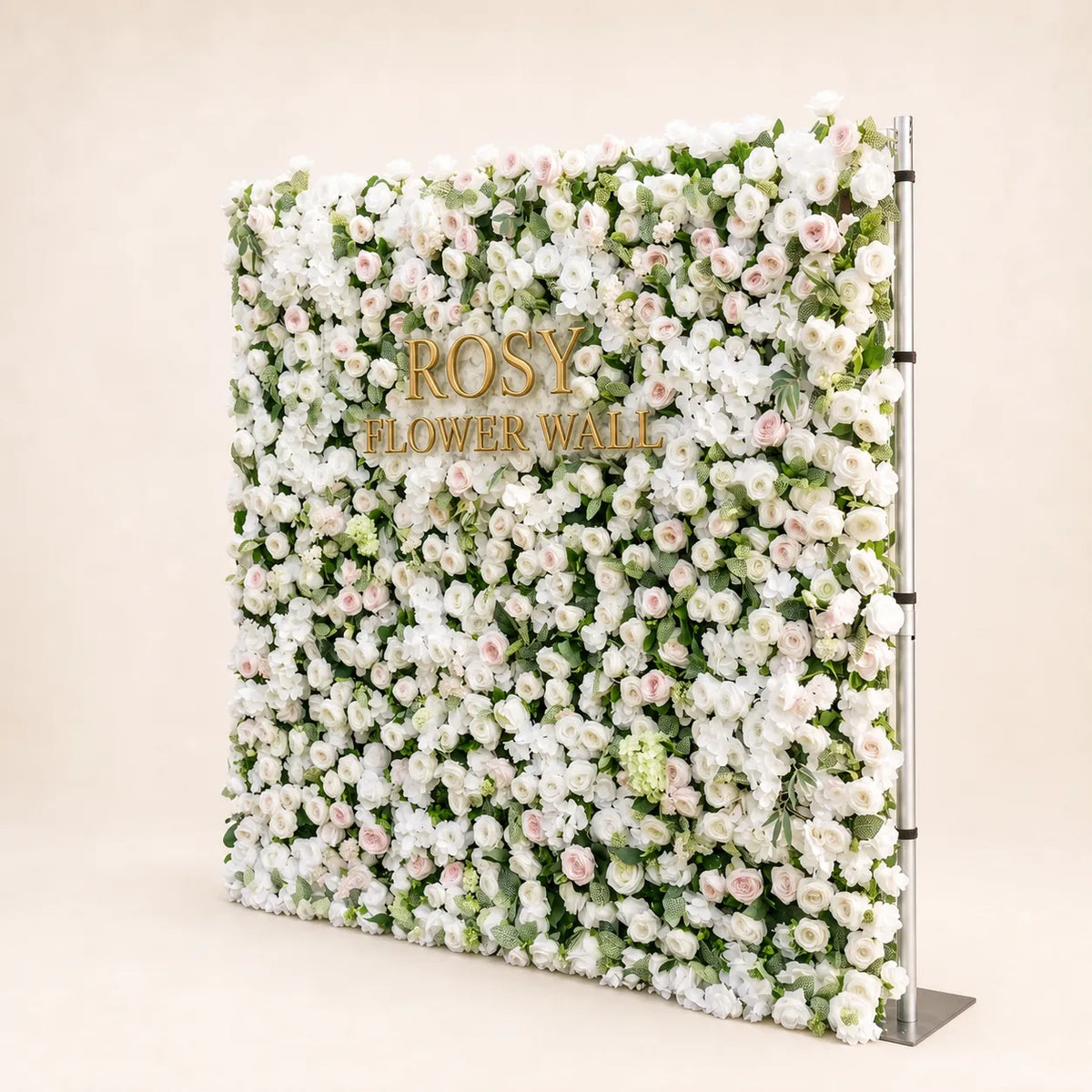 3D White Rose Flower Wall Backdrop - Rosy Flower Wall warm studio product image