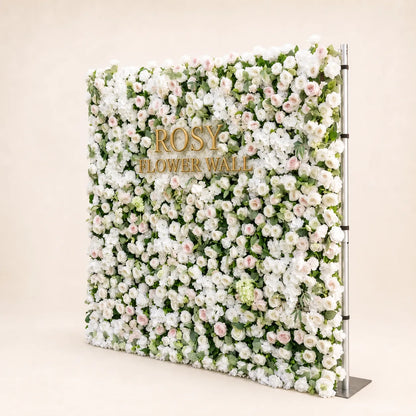 3D White Rose Flower Wall Backdrop - Rosy Flower Wall warm studio product image