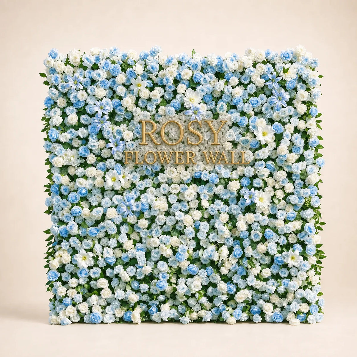 Luxury 3D Blue Silk Flower Wall Backdrop - Rosy Flower Wall warm studio product image