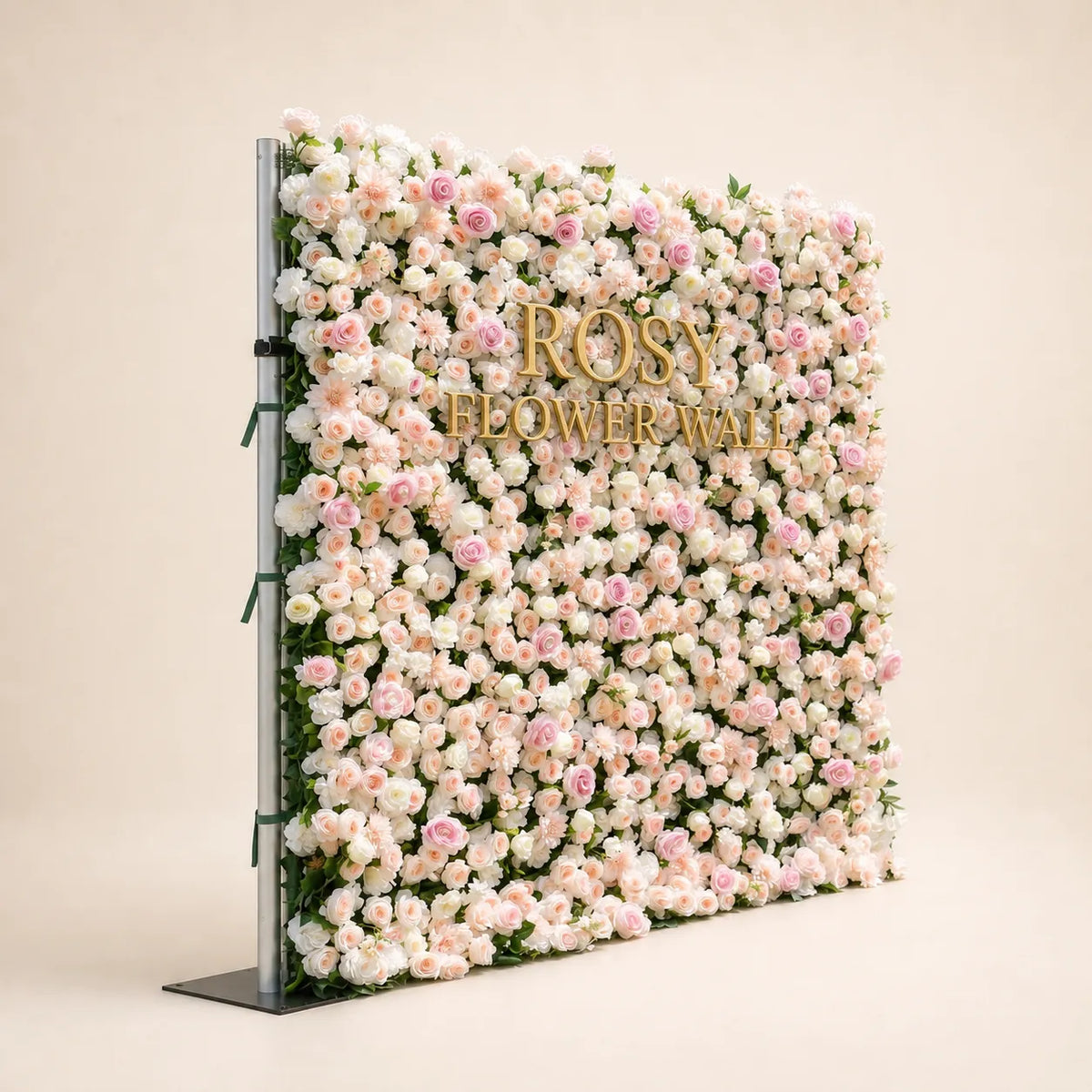 Luxury 3D Blush Pink & Ivory Silk Flower Wall - Rosy Flower Wall warm studio product image
