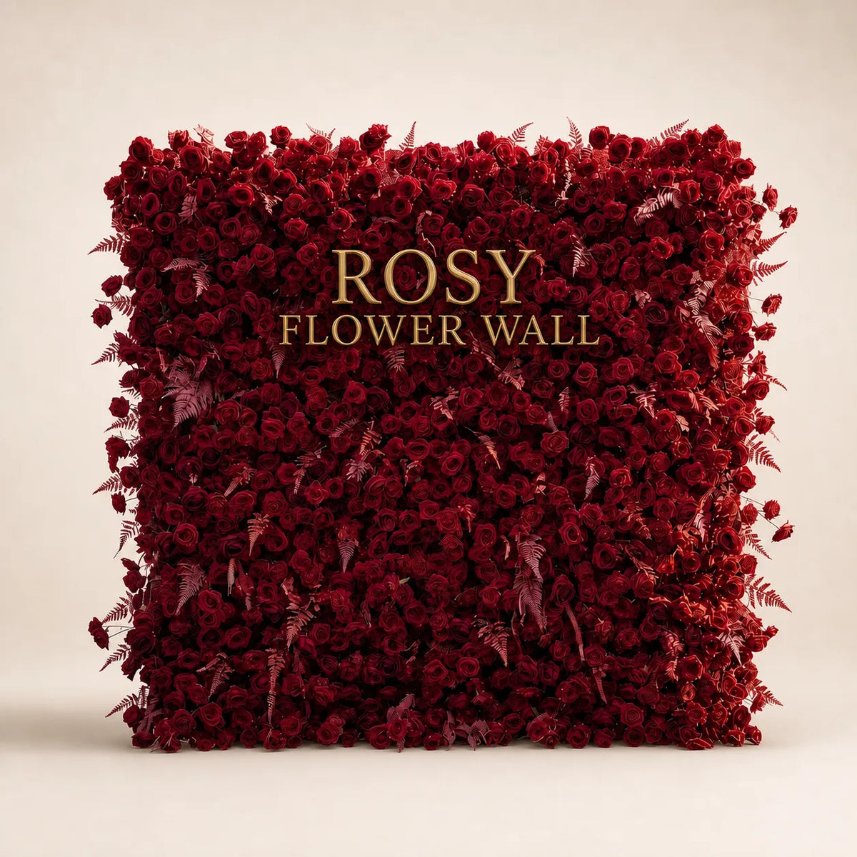 Luxury 3D Burgundy Red Silk Flower Wall Backdrop - Rosy Flower Wall warm studio product image
