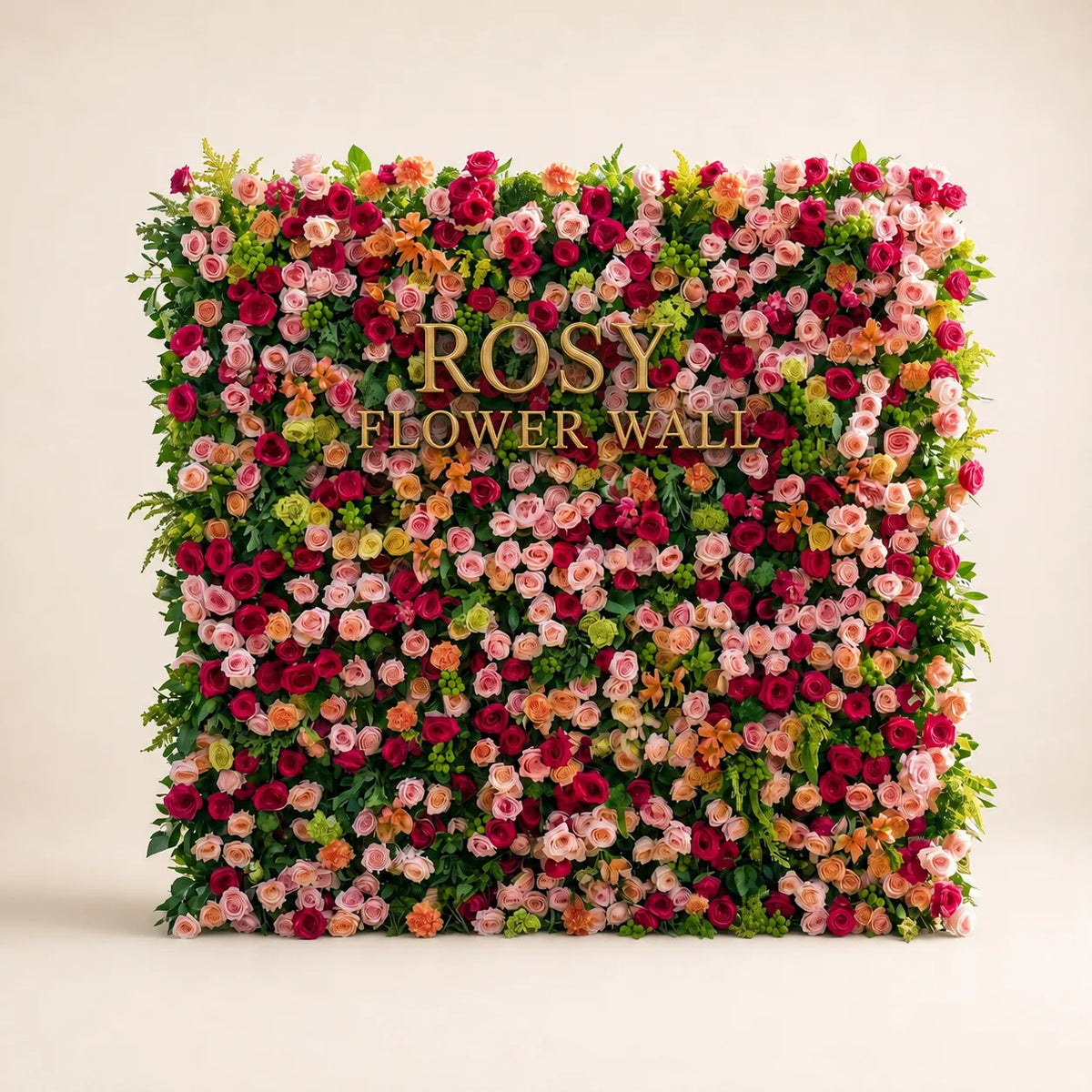 Luxury 3D Multicolor Silk Flower Wall Backdrop - Rosy Flower Wall warm studio product image
