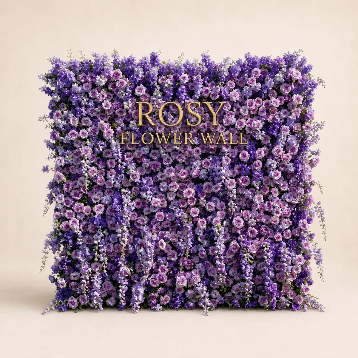 Luxury 3D Purple Silk Flower Wall Backdrop - Rosy Flower Wall warm studio product image