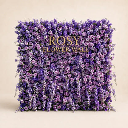 Luxury 3D Purple Silk Flower Wall Backdrop - Rosy Flower Wall warm studio product image