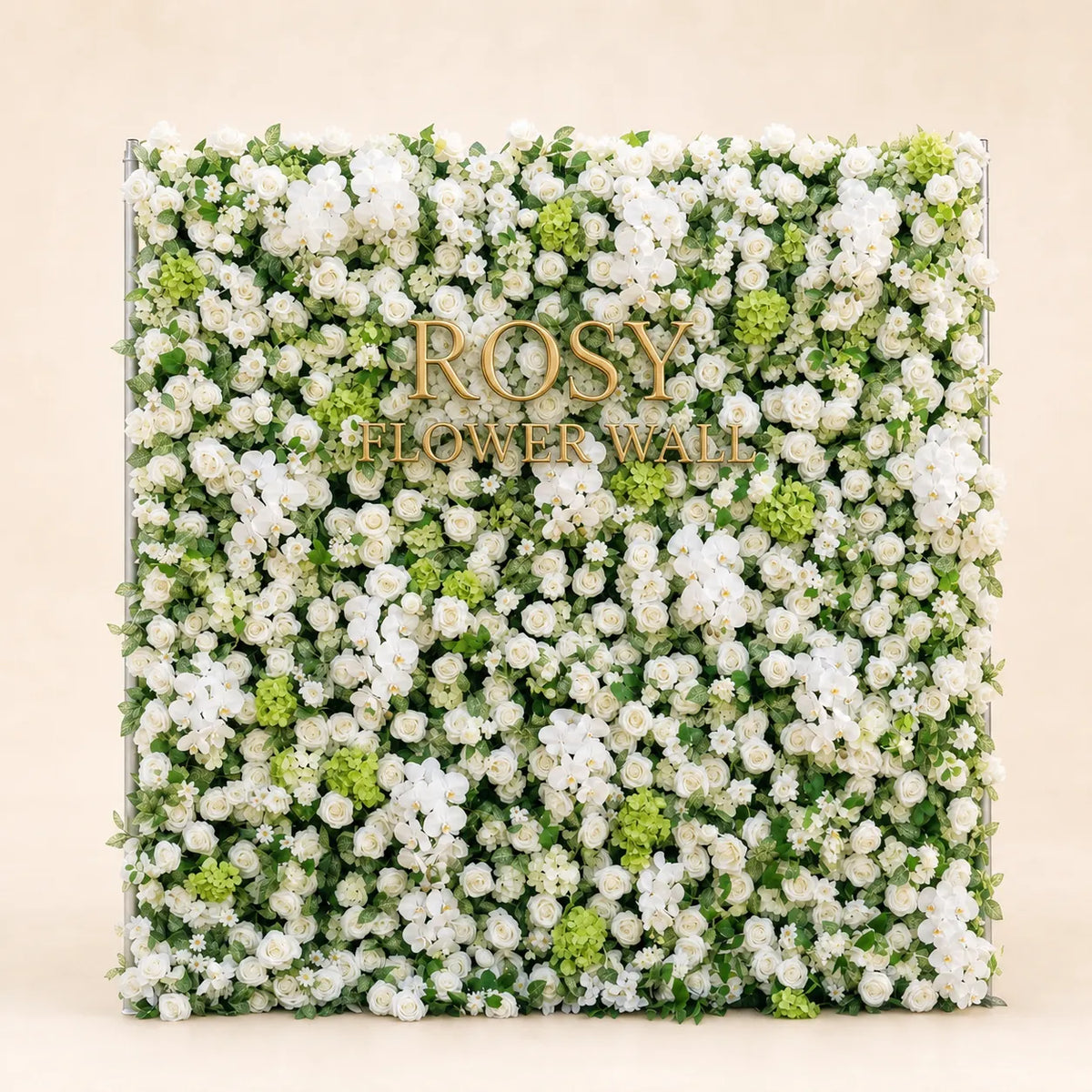 Luxury 3D White Orchid Silk Flower Wall Backdrop - Rosy Flower Wall warm studio product image