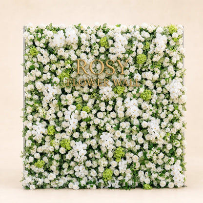Luxury 3D White Orchid Silk Flower Wall Backdrop - Rosy Flower Wall warm studio product image