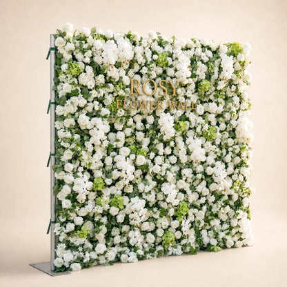 Luxury 3D White Orchid Silk Flower Wall Backdrop - Rosy Flower Wall warm studio product image