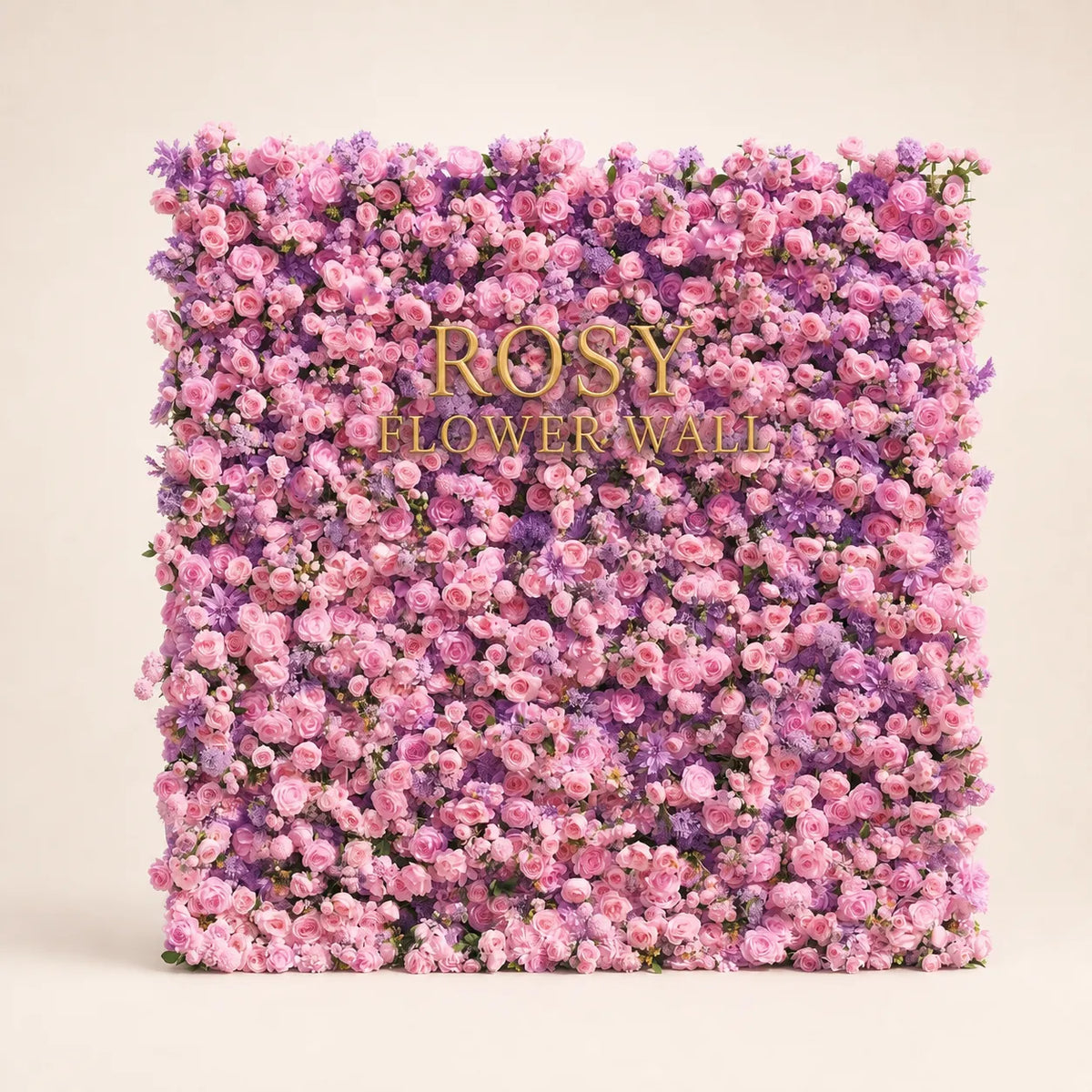 Luxury 4D Lavender Purple & Soft Pink Silk Flower Wall Backdrop - Rosy Flower Wall warm studio product image