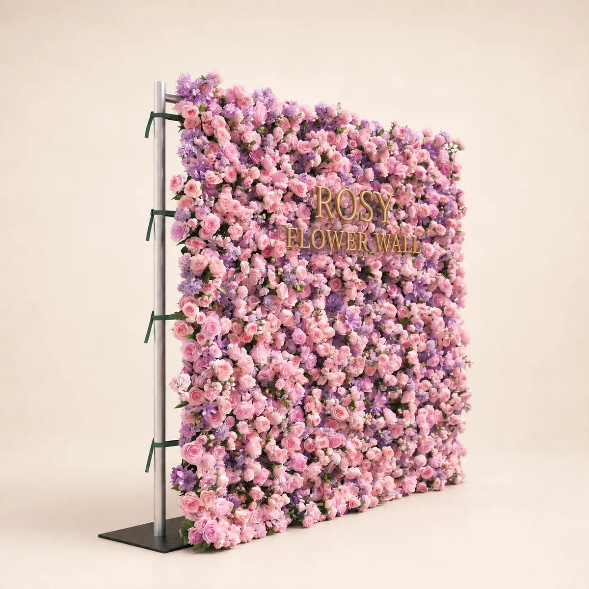 Luxury 4D Lavender Purple & Soft Pink Silk Flower Wall Backdrop - Rosy Flower Wall warm studio product image