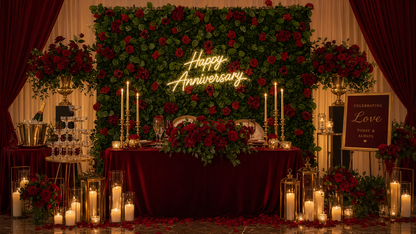 Red Rose Flower Wall Backdrop