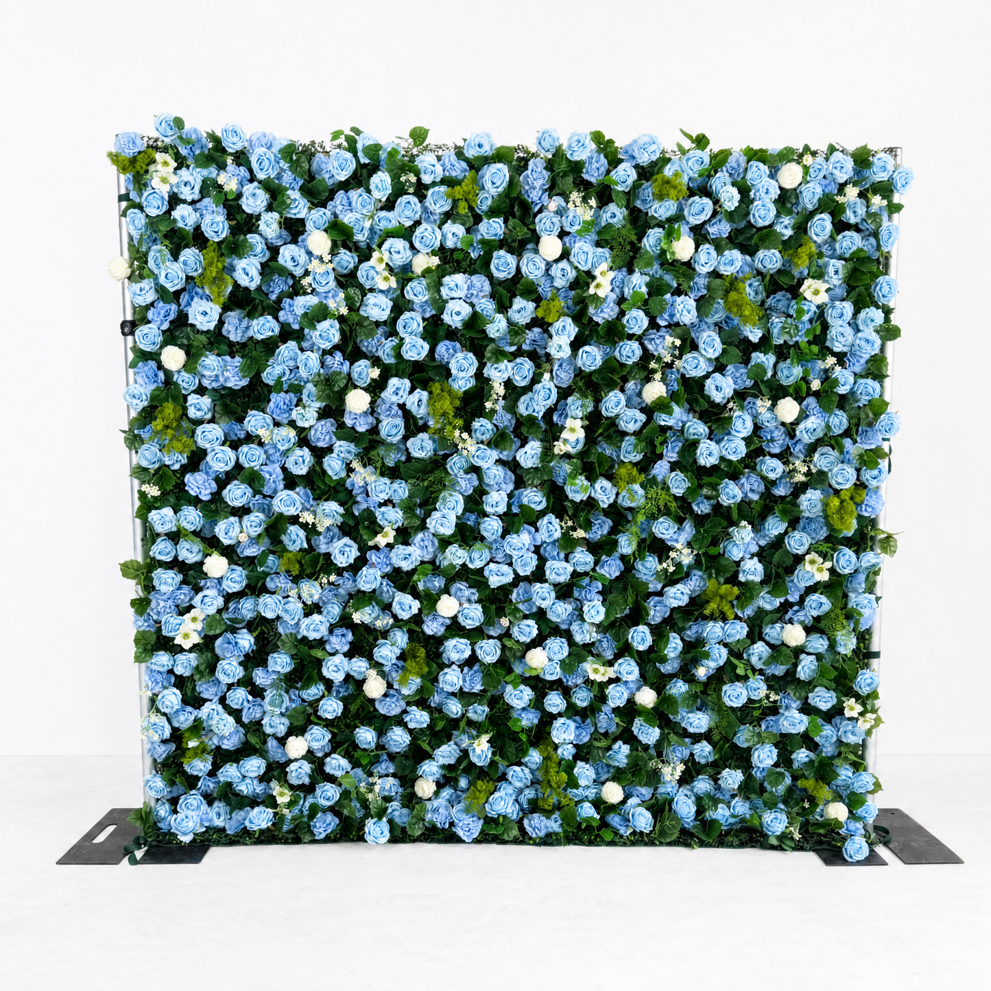 Blue Rose Flower Wall Backdrop – 3D Artificial Floral Wall for Weddings & Events