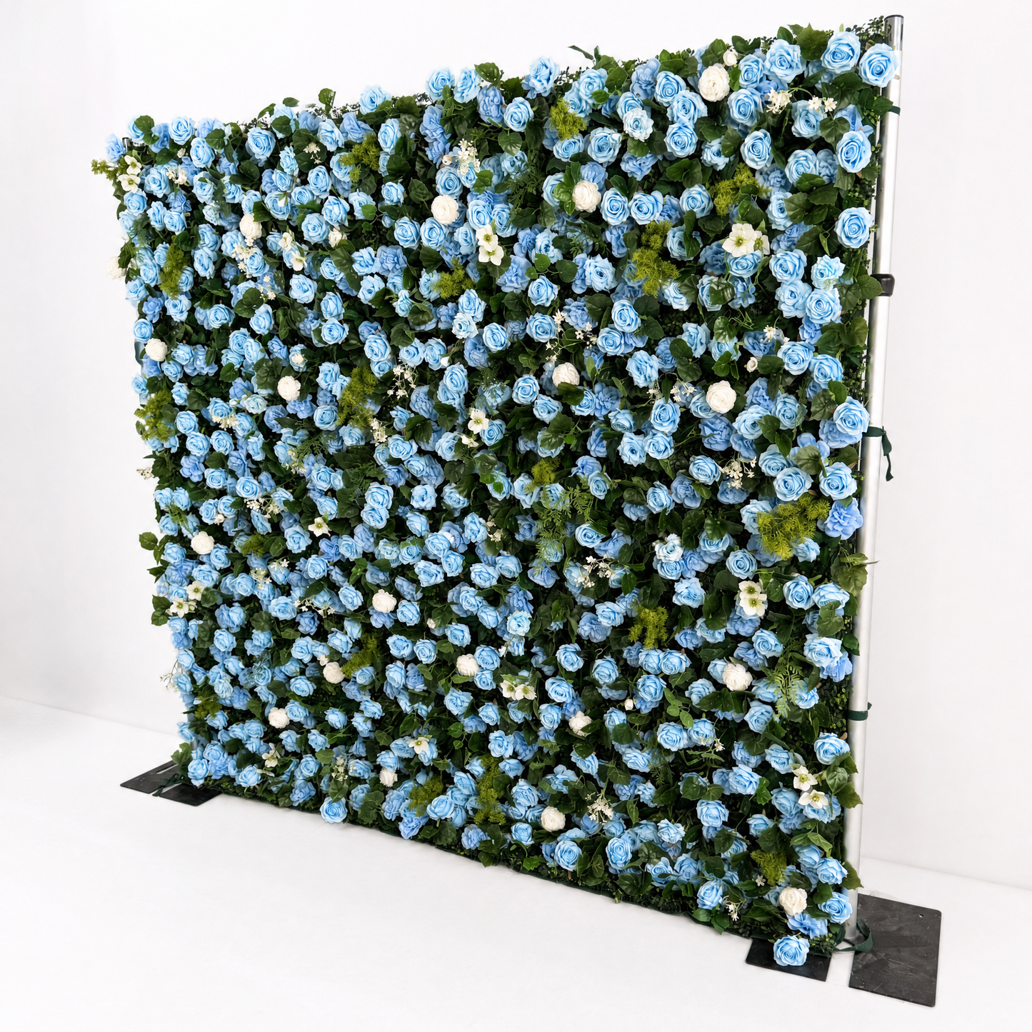 Blue Rose Flower Wall Backdrop – 3D Artificial Floral Wall for Weddings & Events