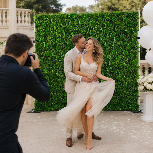 8*8ft Green Grass Flower Wall Backdrop for weddings, bridal showers