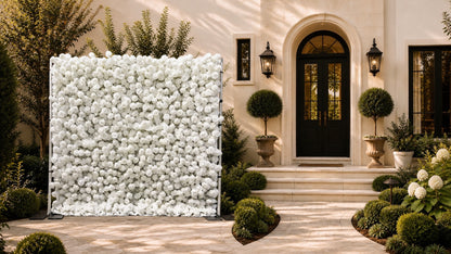 5D White Rose Flower Wall Backdrop | Luxury Wedding & Event Decor