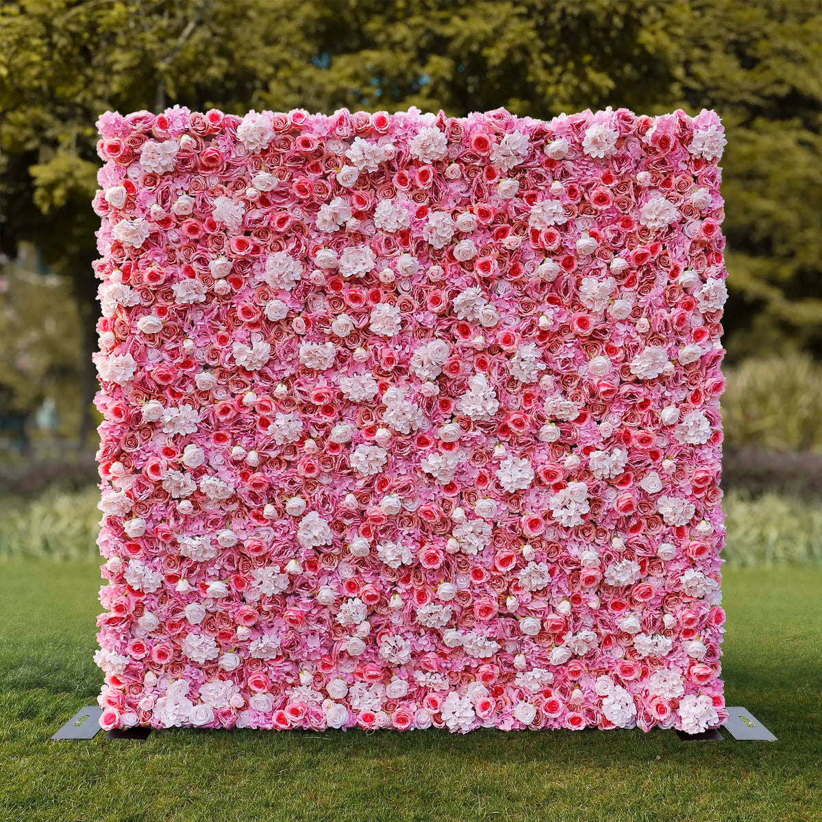 Rosy 3D Pink White Peony Hydrangea Flower Wall
