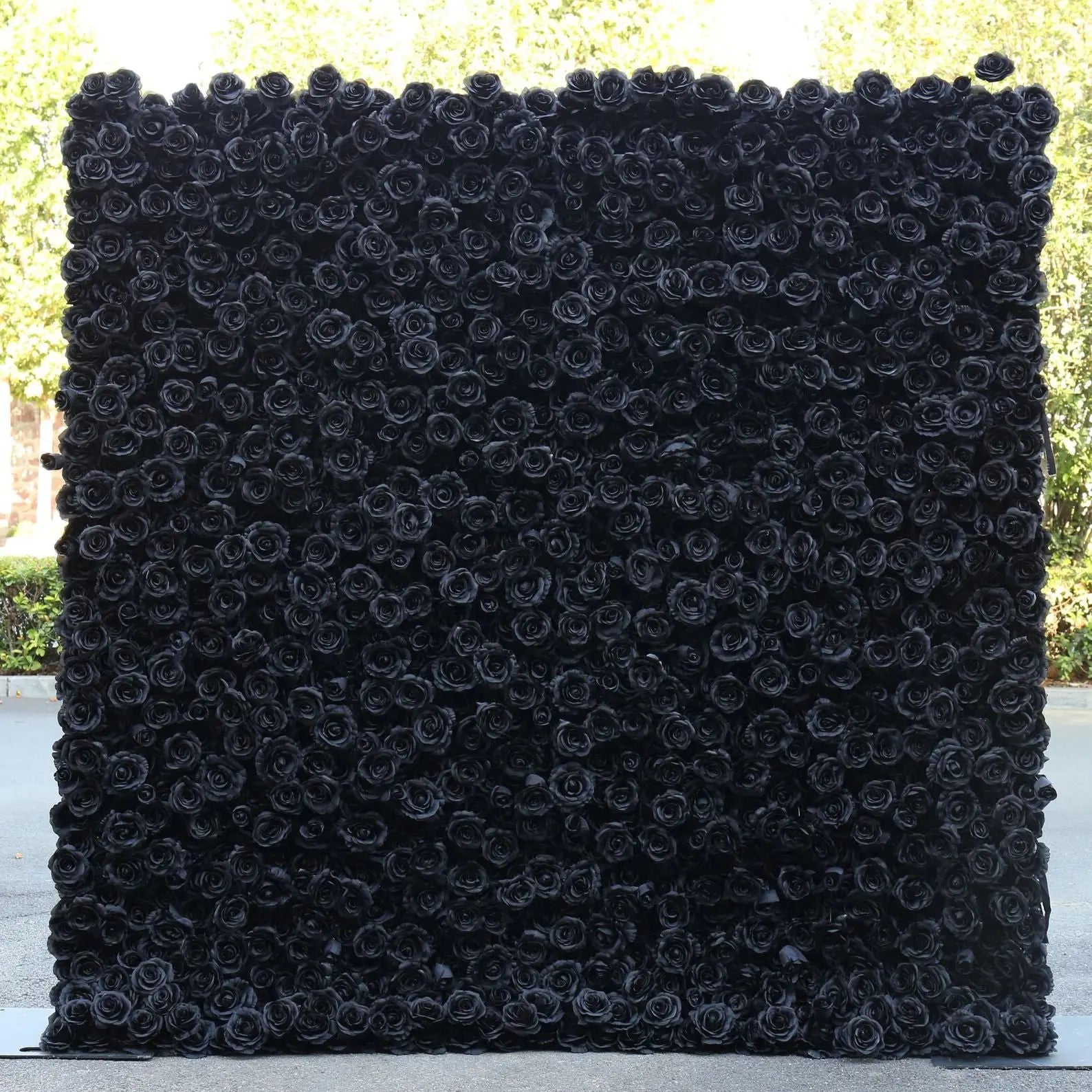 Rosy Luxury 3d Black Rose Flower Wall Rolling Up Floral Backdrop