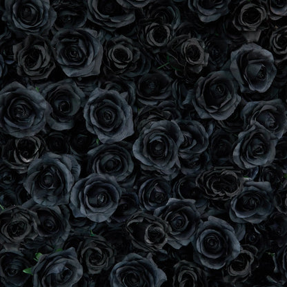 Rosy Luxury 3d Black Rose Flower Wall Rolling Up Floral Backdrop