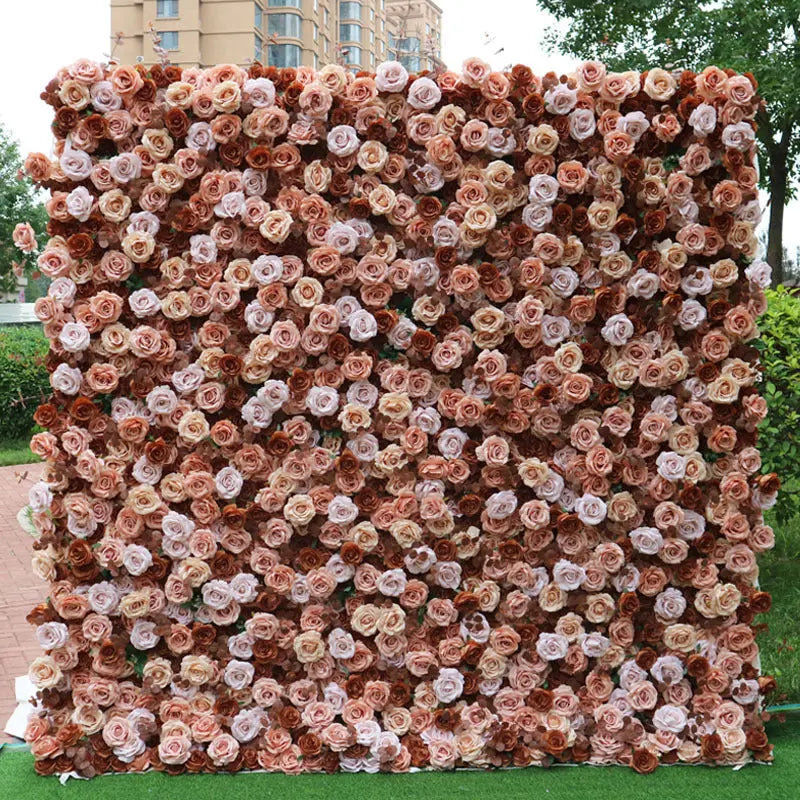 Rosy 3D Mixed Rose Flower Wall Backdrop Romantic Wedding & Event Decor