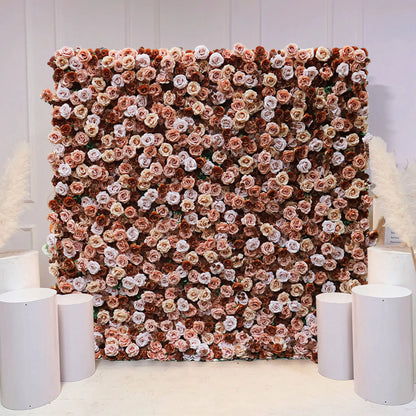 Rosy 3D Mixed Rose Flower Wall Backdrop Romantic Wedding & Event Decor