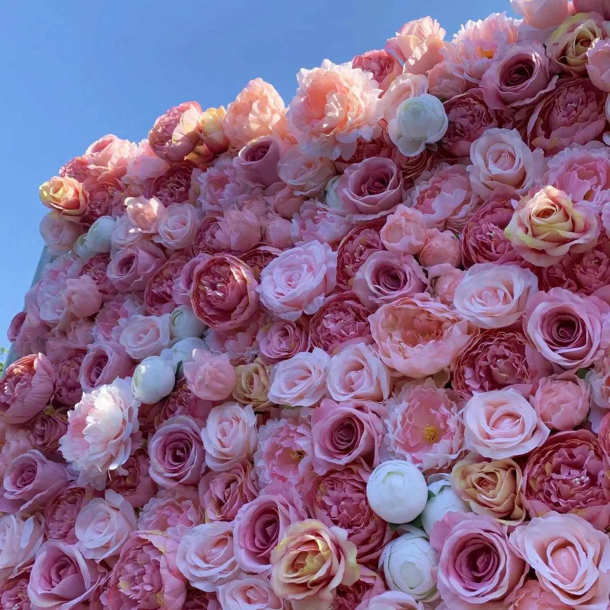 Rosy Fabric Rolling up Curtain Floral Wall Wedding backdrops Cloth Flower Wall