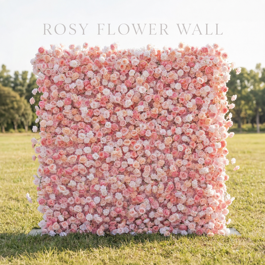 Luxury 4D blush peach rose flower wall by Rosy Flower Wall