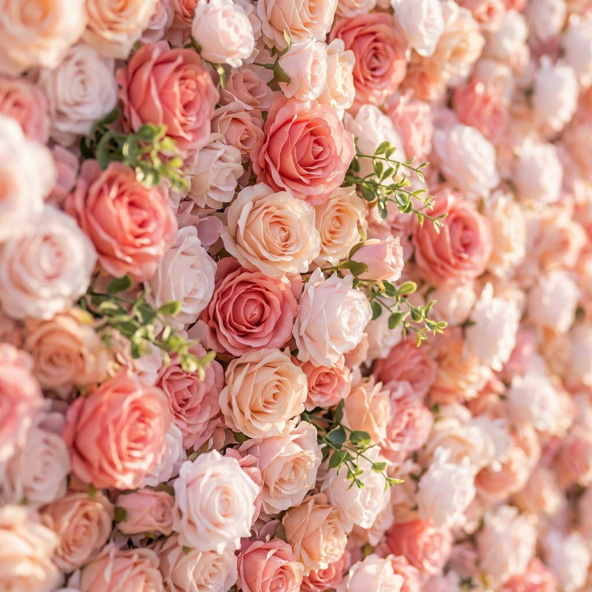 Soft pink and peach floral backdrop close-up