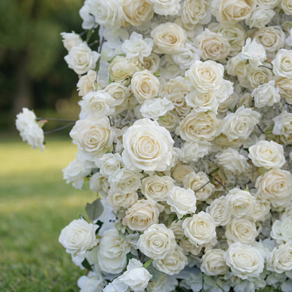 Dimensional ivory rose wall detail