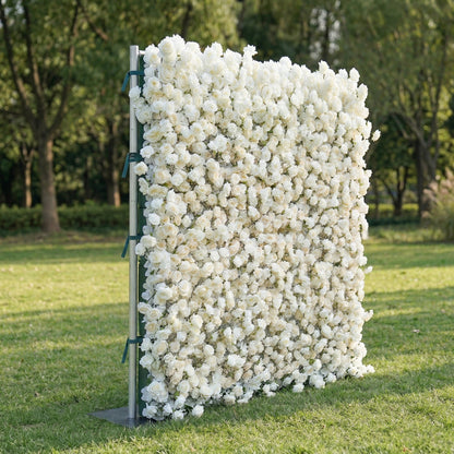 Ivory white flower wall left side view