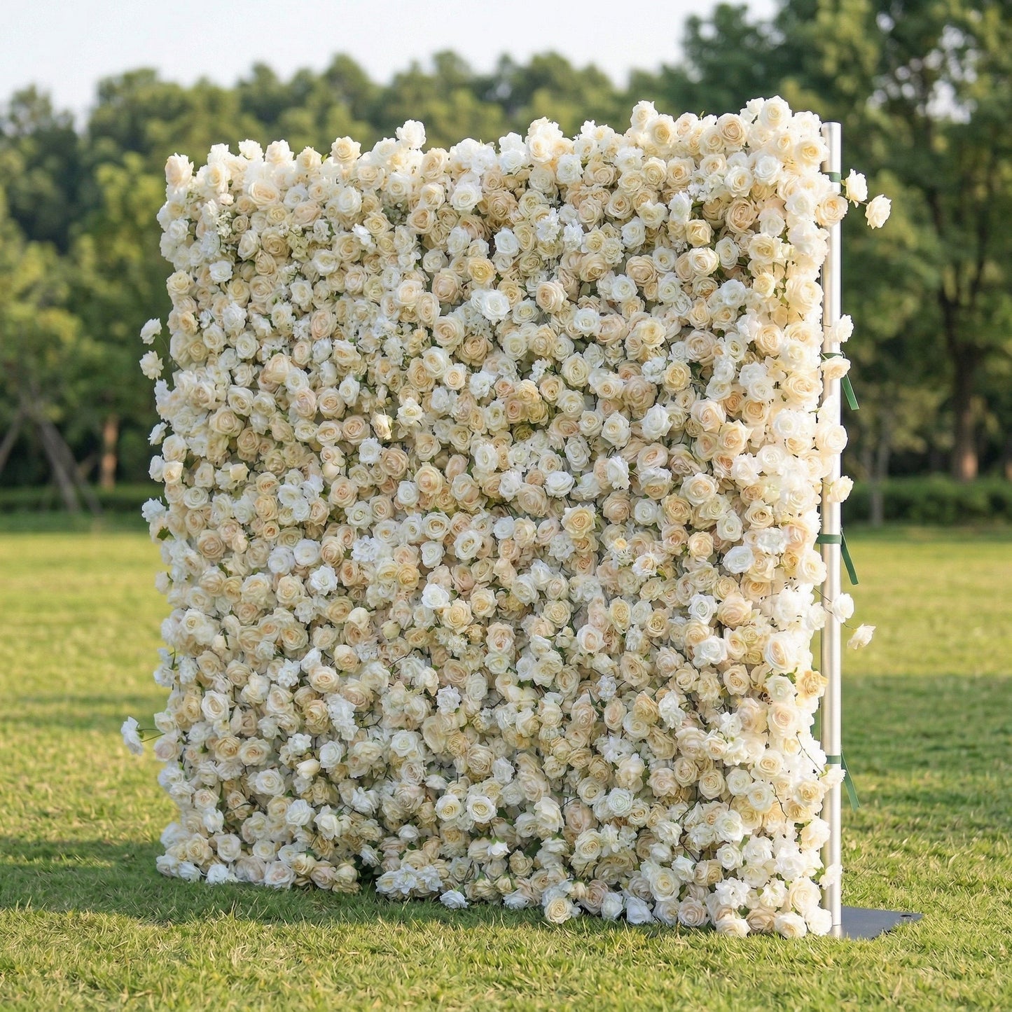 4D ivory white flower wall right view