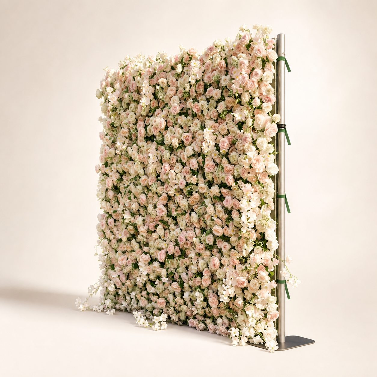 Light pink flower wall right side in warm studio