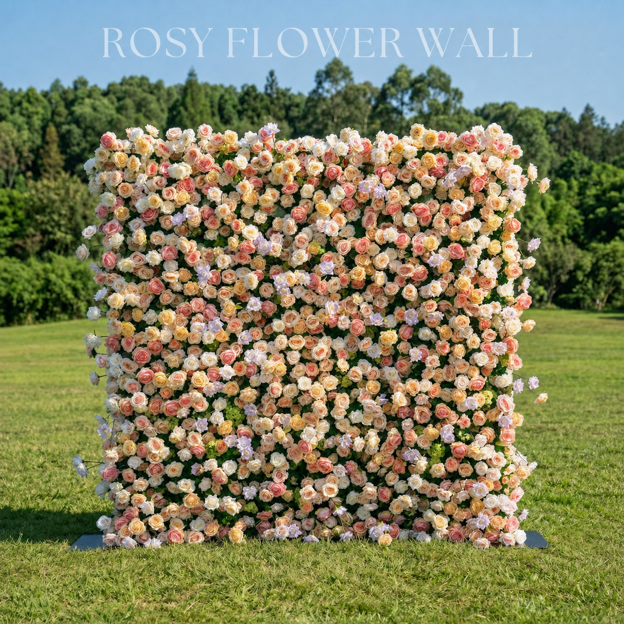 Luxury 4D peach champagne flower wall by Rosy Flower Wall